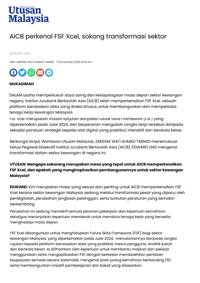 AICB perkenal FSF Xcel, sokong transformasi sektor